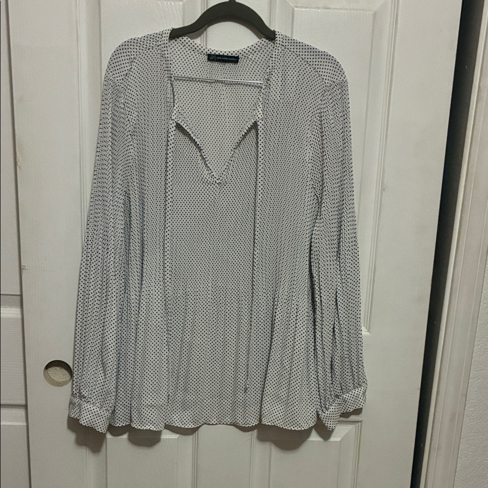 Adrianna Papell Monochrome V-Neck Blouse
